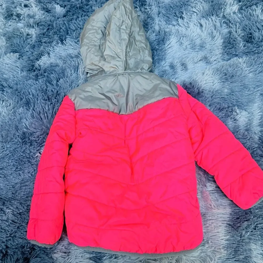 2T puffer jacket hooded girls bright colors Champion brand